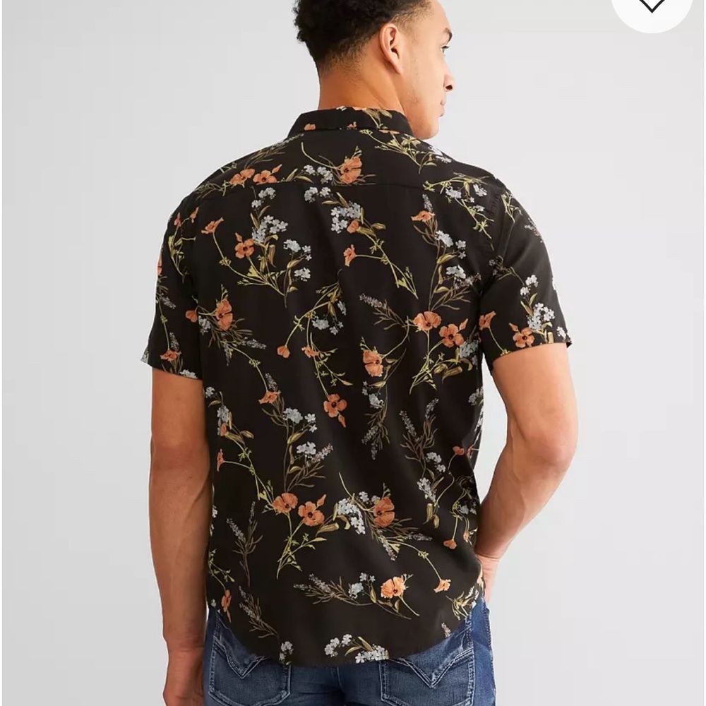 RVCA Men's Black Floral Shirt - Picture 6 of 7